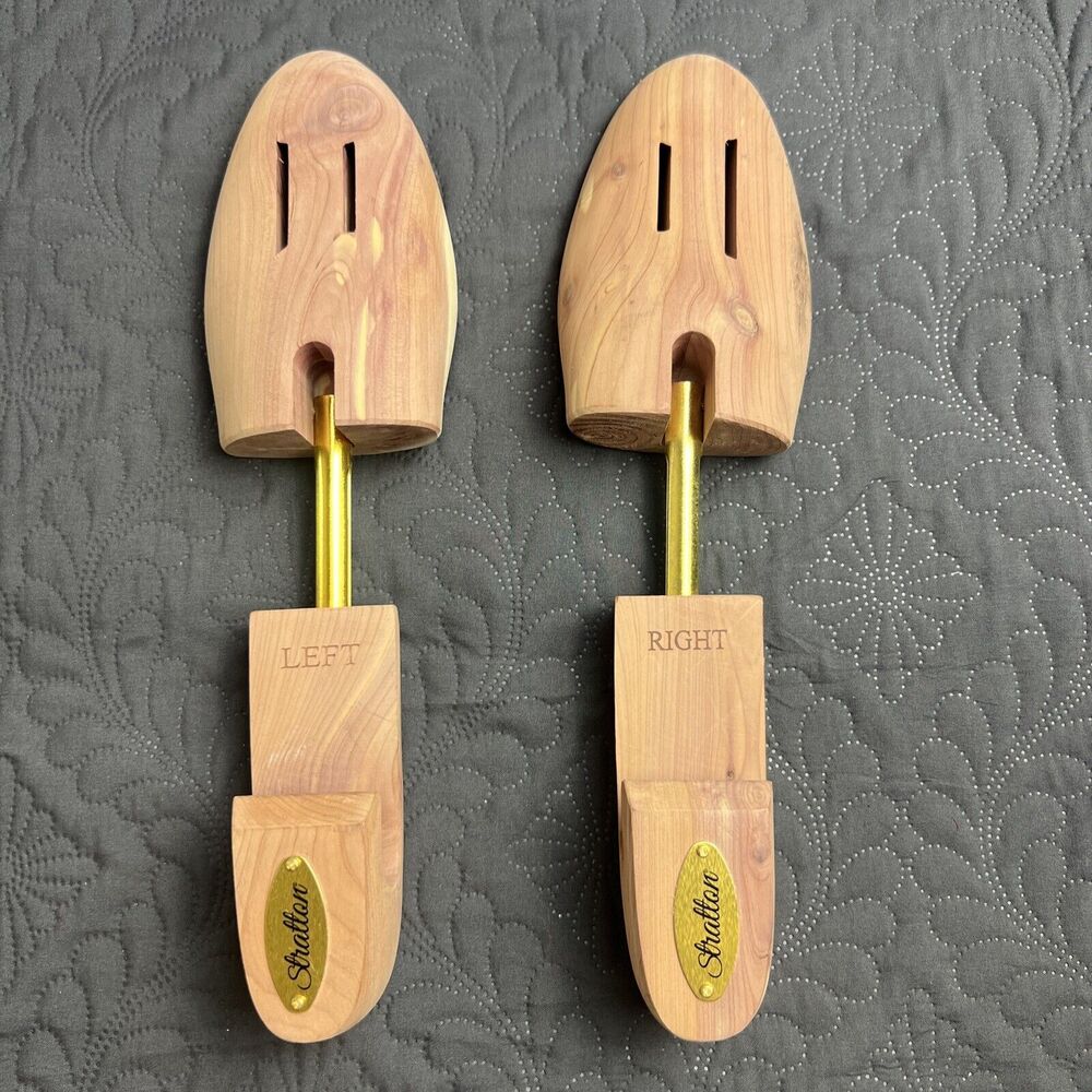 STRATTON CEDAR SHOE TREE MENS MEDIUM 9-10 FULL TOE SHOE SHAPER STRETCHER 1 PAIR